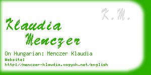 klaudia menczer business card